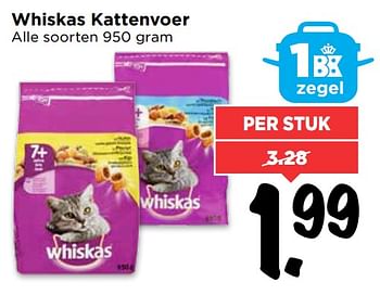 Aanbiedingen Whiskas kattenvoer - Whiskas - Geldig van 24/09/2017 tot 30/09/2017 bij Vomar