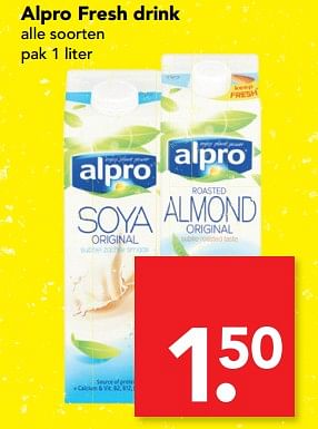 Aanbiedingen Alpro fresh drink - Alpro Soya - Geldig van 24/09/2017 tot 30/09/2017 bij Deen Supermarkten