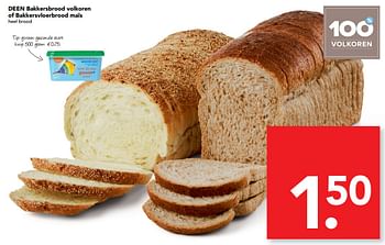 Aanbiedingen Deen bakkersbrood volkoren of bakkersvloerbrood maïs - Huismerk deen supermarkt - Geldig van 24/09/2017 tot 30/09/2017 bij Deen Supermarkten