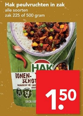 Aanbiedingen Hak peulvruchten in zak - Hak - Geldig van 24/09/2017 tot 30/09/2017 bij Deen Supermarkten