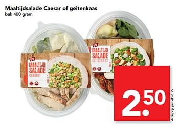 Aanbiedingen Maaltijdsalade caesar of geitenkaas - Huismerk deen supermarkt - Geldig van 24/09/2017 tot 30/09/2017 bij Deen Supermarkten