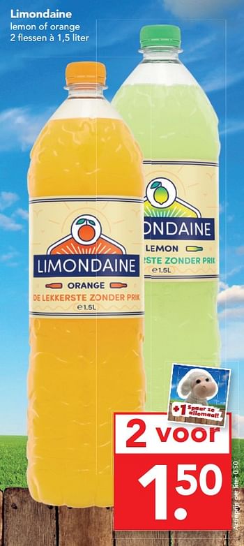 Aanbiedingen Limondaine lemon of orange - Limondaine - Geldig van 24/09/2017 tot 30/09/2017 bij Deen Supermarkten