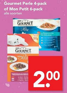 Aanbiedingen Gourmet perle of mon petit 6-pack - Purina - Geldig van 24/09/2017 tot 30/09/2017 bij Deen Supermarkten