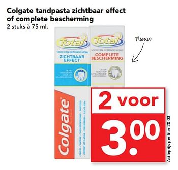 Aanbiedingen Colgate tandpasta zichtbaar effect of complete bescherming - Colgate - Geldig van 24/09/2017 tot 30/09/2017 bij Deen Supermarkten