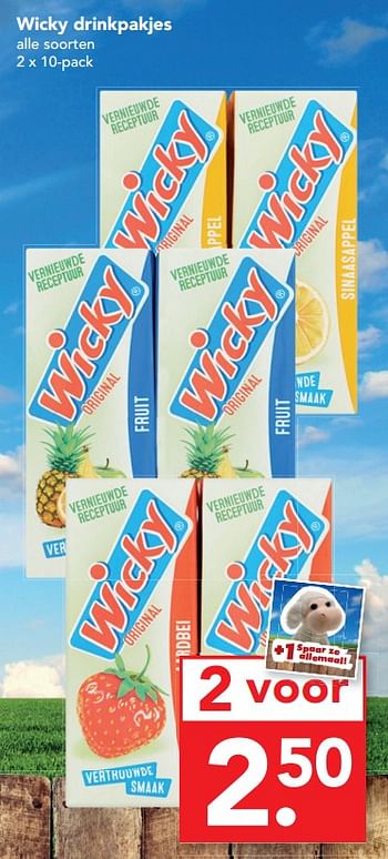 Aanbiedingen Wicky drinkpakjes - Wicky - Geldig van 24/09/2017 tot 30/09/2017 bij Deen Supermarkten