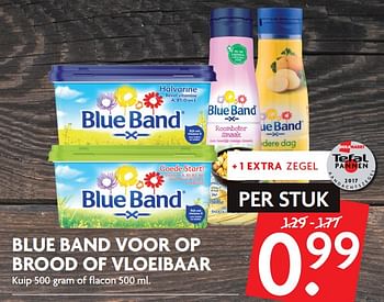Aanbiedingen Blue band voor op brood of vloeibaar - Blue Band - Geldig van 24/09/2017 tot 30/09/2017 bij Deka Markt