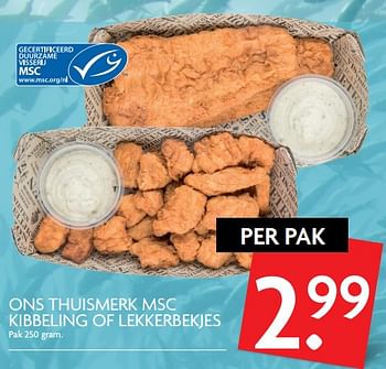 Aanbiedingen Ons thuismerk msc kibbeling of lekkerbekjes - Huismerk - Deka Markt - Geldig van 24/09/2017 tot 30/09/2017 bij Deka Markt