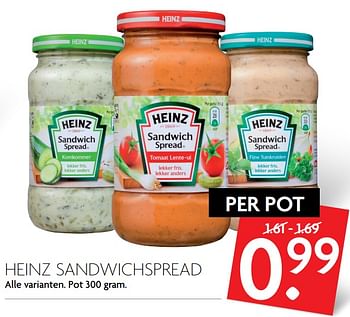 Aanbiedingen Heinz sandwichspread - Heinz - Geldig van 24/09/2017 tot 30/09/2017 bij Deka Markt