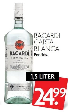 Aanbiedingen Bacardi carta blanca - Bacardi - Geldig van 24/09/2017 tot 30/09/2017 bij Deka Markt