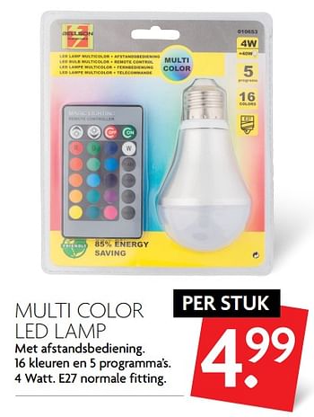 Aanbiedingen Multi color led lamp - Huismerk - Deka Markt - Geldig van 24/09/2017 tot 30/09/2017 bij Deka Markt