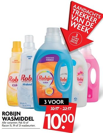 Aanbiedingen Robijn wasmiddel - Robijn - Geldig van 24/09/2017 tot 30/09/2017 bij Deka Markt