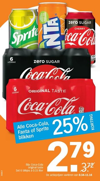 Aanbiedingen Coca-cola original taste - Coca Cola - Geldig van 25/09/2017 tot 01/10/2017 bij Albert Heijn