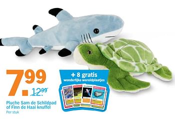 Aanbiedingen Pluche sam de schildpad of finn de haai knuffel - Huismerk - Albert Heijn - Geldig van 25/09/2017 tot 01/10/2017 bij Albert Heijn