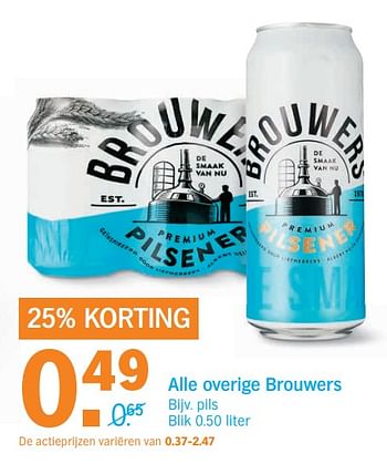 Aanbiedingen Alle overige brouwers - Huismerk - Albert Heijn - Geldig van 25/09/2017 tot 01/10/2017 bij Albert Heijn