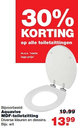 Aanbiedingen Aquavive mdf-toiletzitting - AQUA VIVE - Geldig van 25/09/2017 tot 01/10/2017 bij Praxis