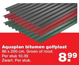 Aanbiedingen Aquaplan bitumen golfplaat - Aquaplan - Geldig van 25/09/2017 tot 01/10/2017 bij Praxis