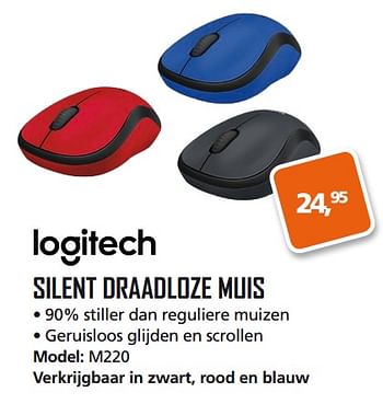 Aanbiedingen Logitech silent draadloze muis m220 - Logitech - Geldig van 25/09/2017 tot 15/10/2017 bij ITprodeals