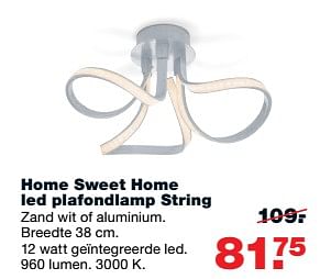 Aanbiedingen Home sweet home led plafondlamp string - Home sweet home - Geldig van 25/09/2017 tot 01/10/2017 bij Praxis