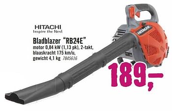 Aanbiedingen Hitachi bladblazer rb24e - Hitachi - Geldig van 25/09/2017 tot 08/10/2017 bij Hornbach