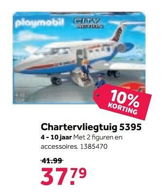 Aanbiedingen Chartervliegtuig 5395 - Playmobil - Geldig van 25/09/2017 tot 15/10/2017 bij Intertoys