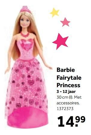 Aanbiedingen Barbie fairytale princess - Mattel - Geldig van 25/09/2017 tot 15/10/2017 bij Intertoys