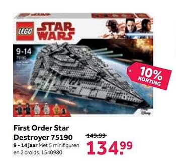 Aanbiedingen First order star destroyer 75190 - Lego - Geldig van 25/09/2017 tot 15/10/2017 bij Intertoys