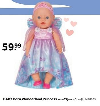 Aanbiedingen Baby born wonderland princess - Baby Born - Geldig van 25/09/2017 tot 15/10/2017 bij Intertoys