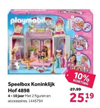 Aanbiedingen Speelbox koninklijk hof 4898 - Playmobil - Geldig van 25/09/2017 tot 15/10/2017 bij Intertoys