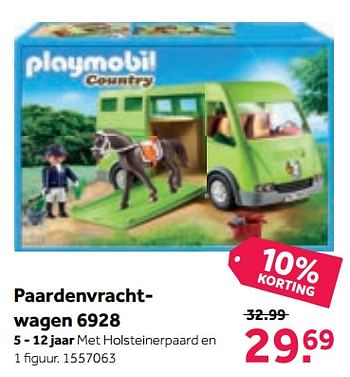 Aanbiedingen Paardenvrachtwagen 6928 - Playmobil - Geldig van 25/09/2017 tot 15/10/2017 bij Intertoys