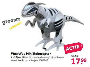 Aanbiedingen Wowwee mini roboraptor - Wowwee - Geldig van 25/09/2017 tot 15/10/2017 bij Intertoys