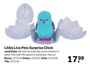 Aanbiedingen Little live pets surprise chick blossy - Little Live Pets - Geldig van 25/09/2017 tot 15/10/2017 bij Intertoys