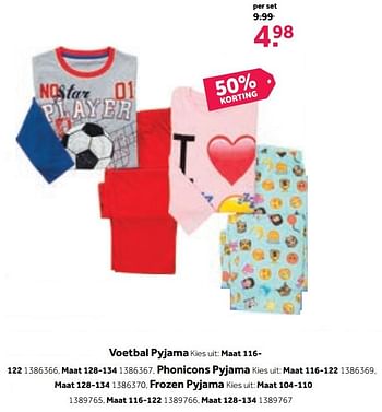 Aanbiedingen Voetbal pyjama maat 116- 122 - Huismerk - Intertoys - Geldig van 25/09/2017 tot 15/10/2017 bij Intertoys