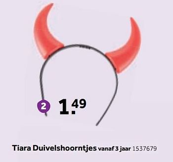 Aanbiedingen Tiara duivelshoorntjes - Huismerk - Intertoys - Geldig van 25/09/2017 tot 15/10/2017 bij Intertoys
