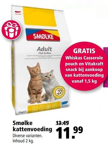 Aanbiedingen Smølke kattenvoeding - Smølke - Geldig van 25/09/2017 tot 08/10/2017 bij Welkoop