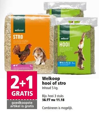 Aanbiedingen Welkoop hooi of stro - Huismerk - Welkoop - Geldig van 25/09/2017 tot 08/10/2017 bij Welkoop