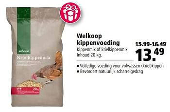 Aanbiedingen Welkoop kippenvoeding - Huismerk - Welkoop - Geldig van 25/09/2017 tot 08/10/2017 bij Welkoop