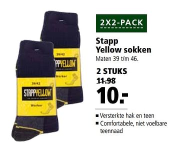 Aanbiedingen Stapp yellow sokken - Stapp - Geldig van 25/09/2017 tot 08/10/2017 bij Welkoop