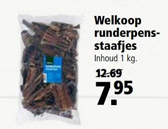 Aanbiedingen Welkoop runderpensstaafjes - Huismerk - Welkoop - Geldig van 25/09/2017 tot 08/10/2017 bij Welkoop