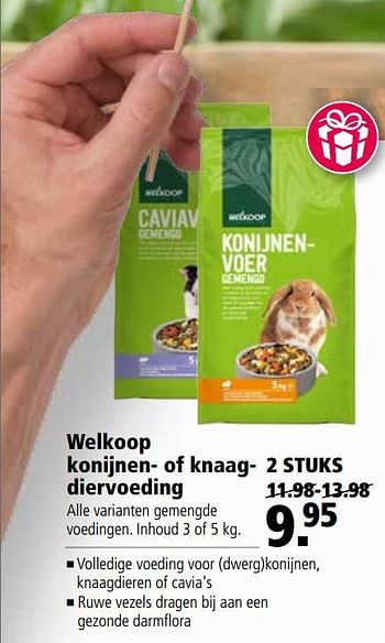 Aanbiedingen Welkoop konijnen- of knaagdiervoeding - Huismerk - Welkoop - Geldig van 25/09/2017 tot 08/10/2017 bij Welkoop