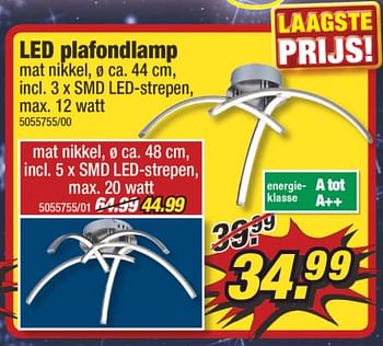 Aanbiedingen Led plafondlamp mat nikkel - Huismerk - Poco - Geldig van 25/09/2017 tot 01/10/2017 bij Poco