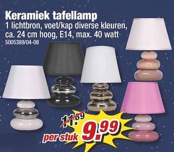 Aanbiedingen Keramiek tafellamp - Huismerk - Poco - Geldig van 25/09/2017 tot 01/10/2017 bij Poco