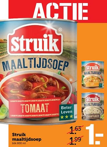 Aanbiedingen Struik maaltijdsoep - Struik - Geldig van 25/09/2017 tot 01/10/2017 bij Coop