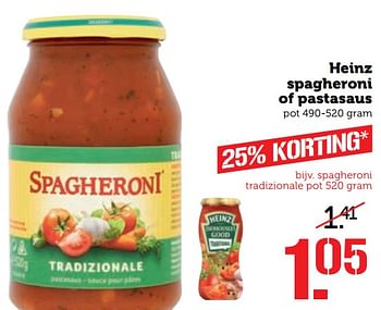 Aanbiedingen Heinz spagheroni of pastasaus - Heinz - Geldig van 25/09/2017 tot 01/10/2017 bij Coop