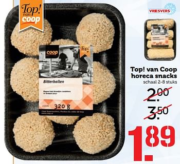 Aanbiedingen Top! van coop horeca snacks - Huismerk - Coop - Geldig van 25/09/2017 tot 01/10/2017 bij Coop