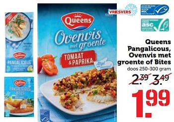 Aanbiedingen Queens pangalicous, ovenvis met groente of bites - Queens - Geldig van 25/09/2017 tot 01/10/2017 bij Coop