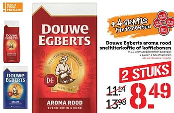 Aanbiedingen Douwe egberts aroma rood snelfilterkoffie of koffiebonen - Douwe Egberts - Geldig van 25/09/2017 tot 01/10/2017 bij Coop