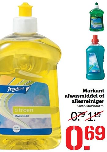 Aanbiedingen Markant afwasmiddel of allesreiniger - Markant - Geldig van 25/09/2017 tot 01/10/2017 bij Coop