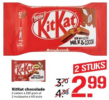 Aanbiedingen Kitkat chocolade - Nestlé - Geldig van 25/09/2017 tot 01/10/2017 bij Coop