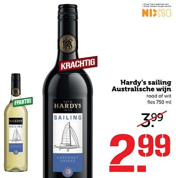 Aanbiedingen Hardy`s sailing australische wijn - Rode wijnen - Geldig van 25/09/2017 tot 01/10/2017 bij Coop