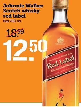 Aanbiedingen Johnnie walker scotch whisky red label - Johnnie Walker - Geldig van 25/09/2017 tot 01/10/2017 bij Coop